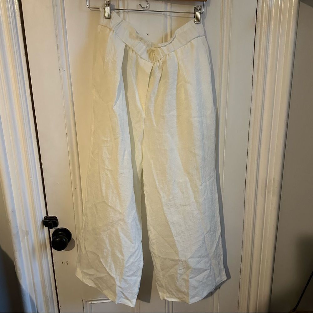 Primark white linen pants size 14 like new